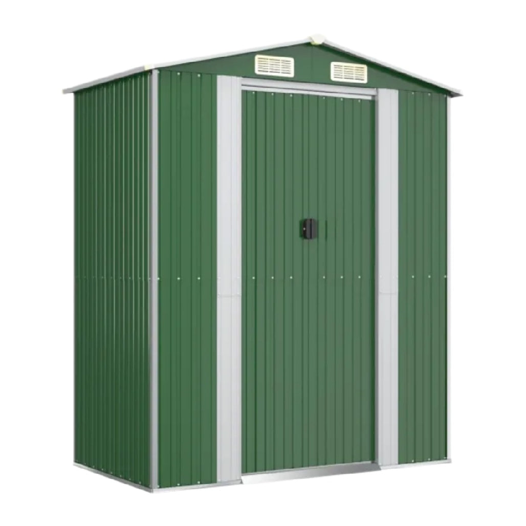 Metal Garden Shed for Outdoor Storage - Galvanized Steel - 150 x 75 x 180