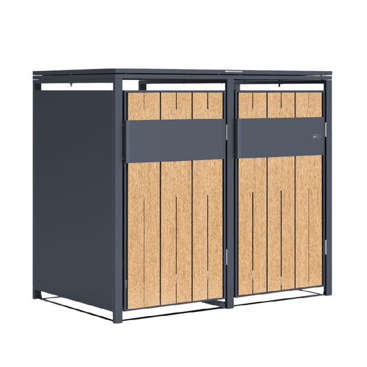 Outdoor Storage Cabinet for Garden Use in Wood and Metal - 100 x 60 x 80