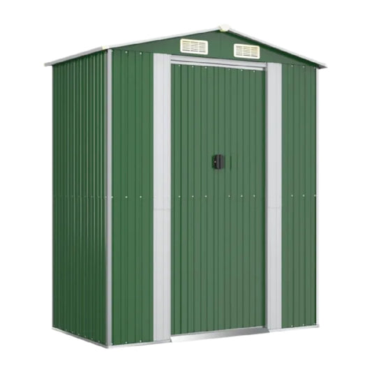 Metal Garden Shed for Outdoor Storage - Galvanized Steel - 150 x 75 x 180